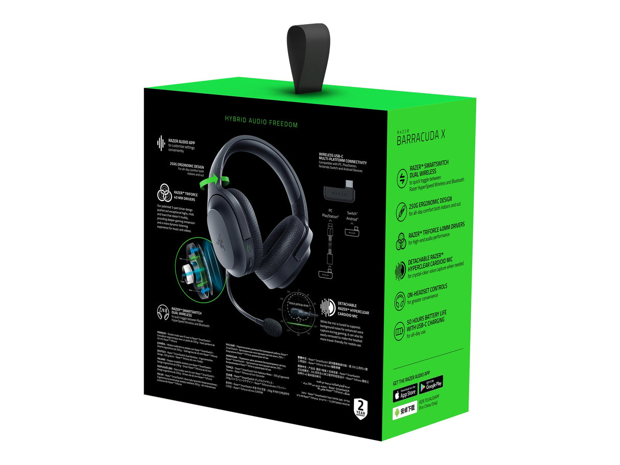 Razer Barracuda X Trådløs Kabling Headset Sort