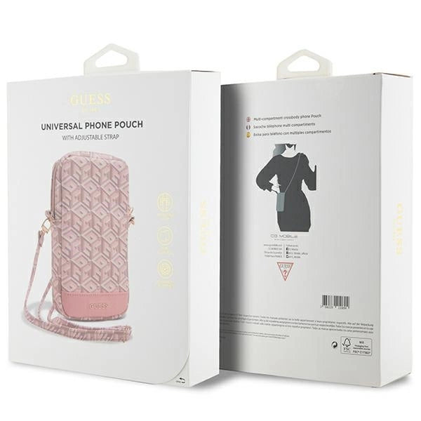 Guess Zip GCube Bottom Stripe telefonpose - pink