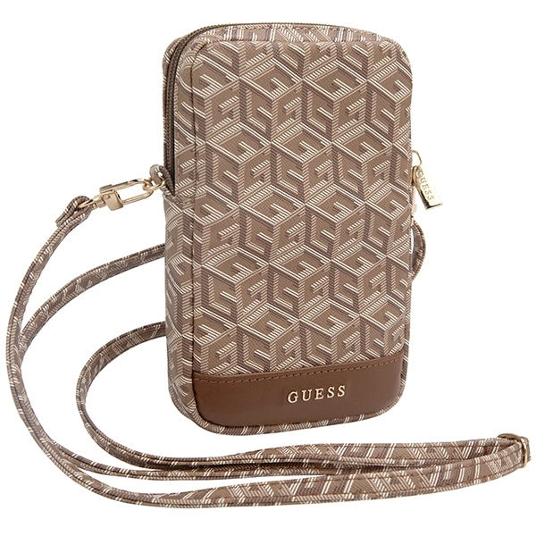 Guess Zip GCube Bottom Stripe telefonpose - brun