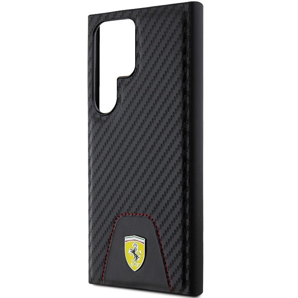 Ferrari Carbon Stitched Bottom case til Samsung Galaxy S24 Ultra - sort