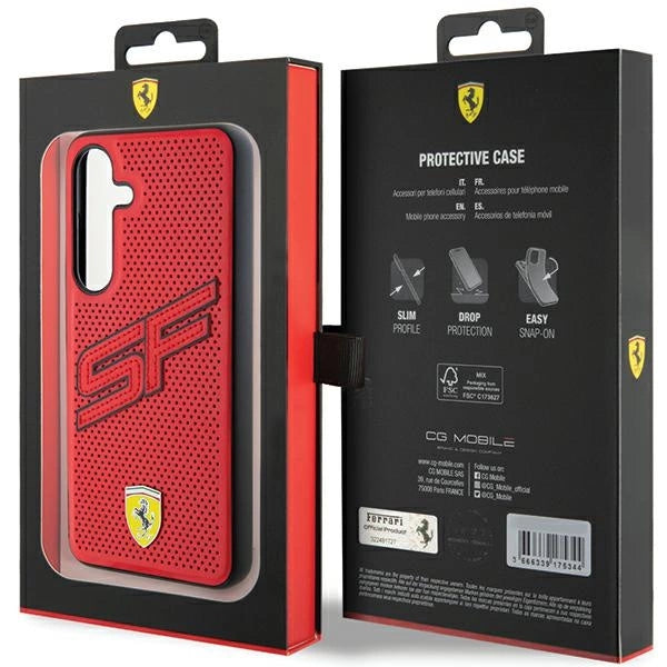 Ferrari Big SF Perforeret kuffert til Samsung Galaxy S24+ - rød