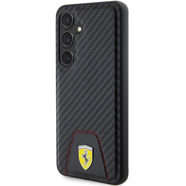 Ferrari Carbon Stitched Bottom case til Samsung Galaxy S24 - sort