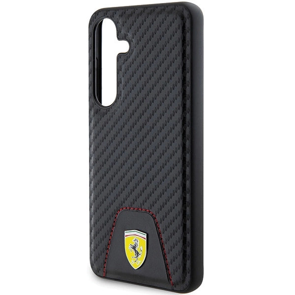 Ferrari Carbon Stitched Bottom case til Samsung Galaxy S24 - sort