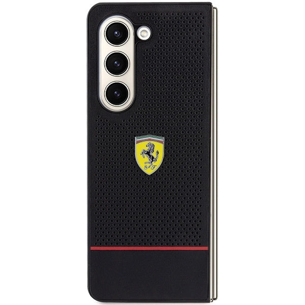 Ferrari Perforated Line-hylster til Samsung Galaxy Z Fold 5 - sort