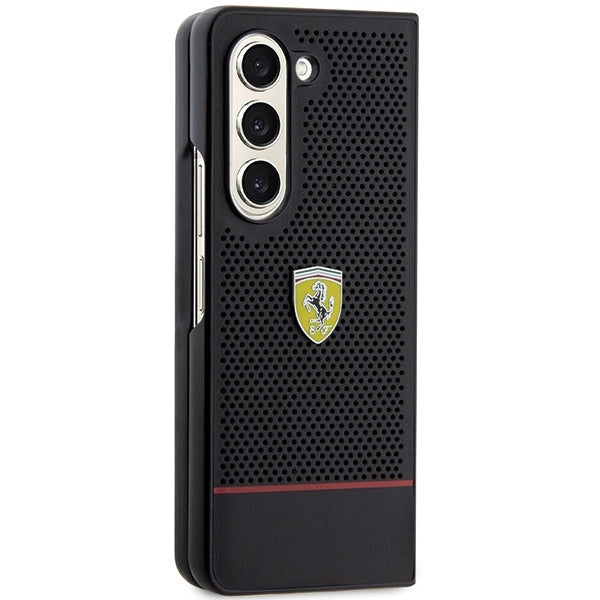 Ferrari Perforated Line-hylster til Samsung Galaxy Z Fold 5 - sort