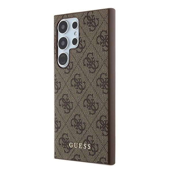 Guess 4G Metal Gold Logo-kasse til Samsung Galaxy S24 Ultra - brun