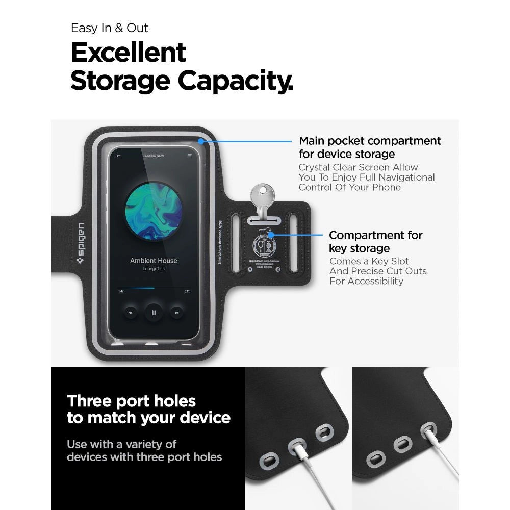 Spigen A703 sports armband 6.9'' - black