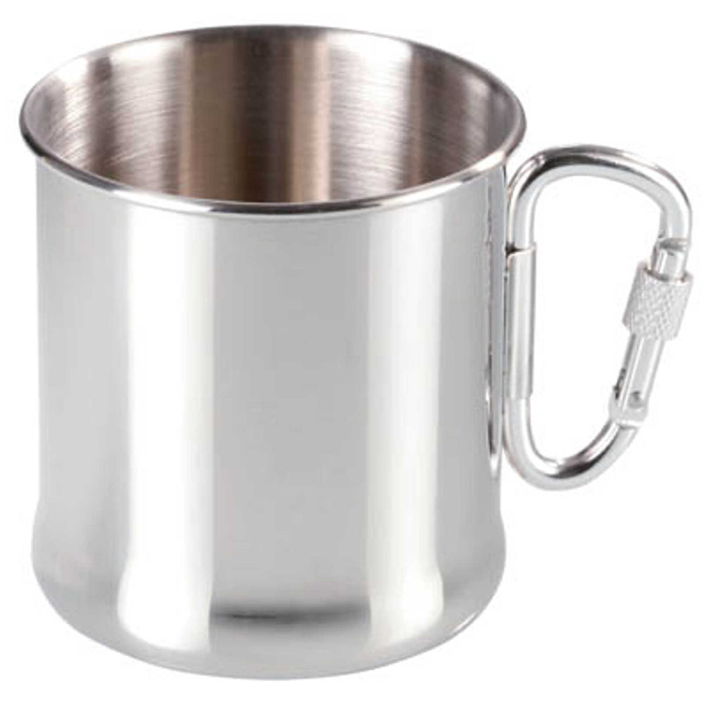Turistmug af rustfrit stål med karabiner, 270 ml