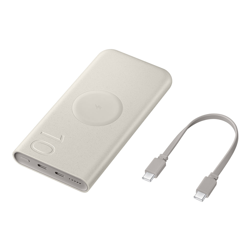 Powerbank Samsung EB-U2510XUEGEU induktiv 10000 mAh 2x USB-C 25W SFC - beige