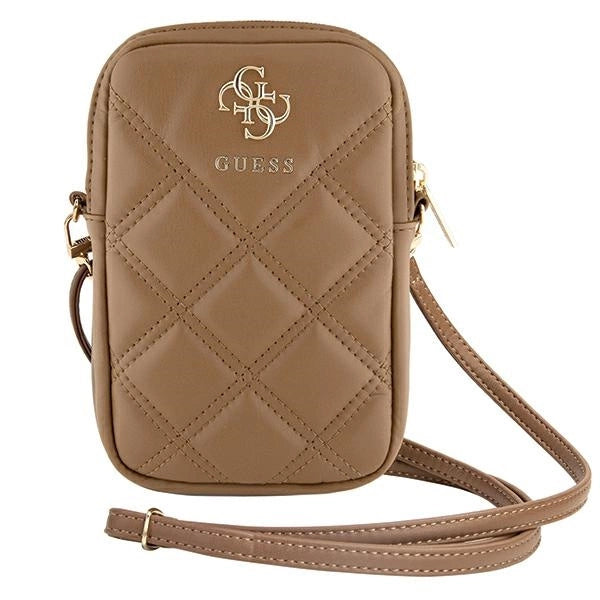 Guess Zip Quilted 4G taske - brun