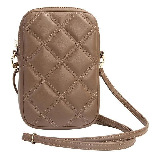 Guess Zip Quilted 4G taske - brun