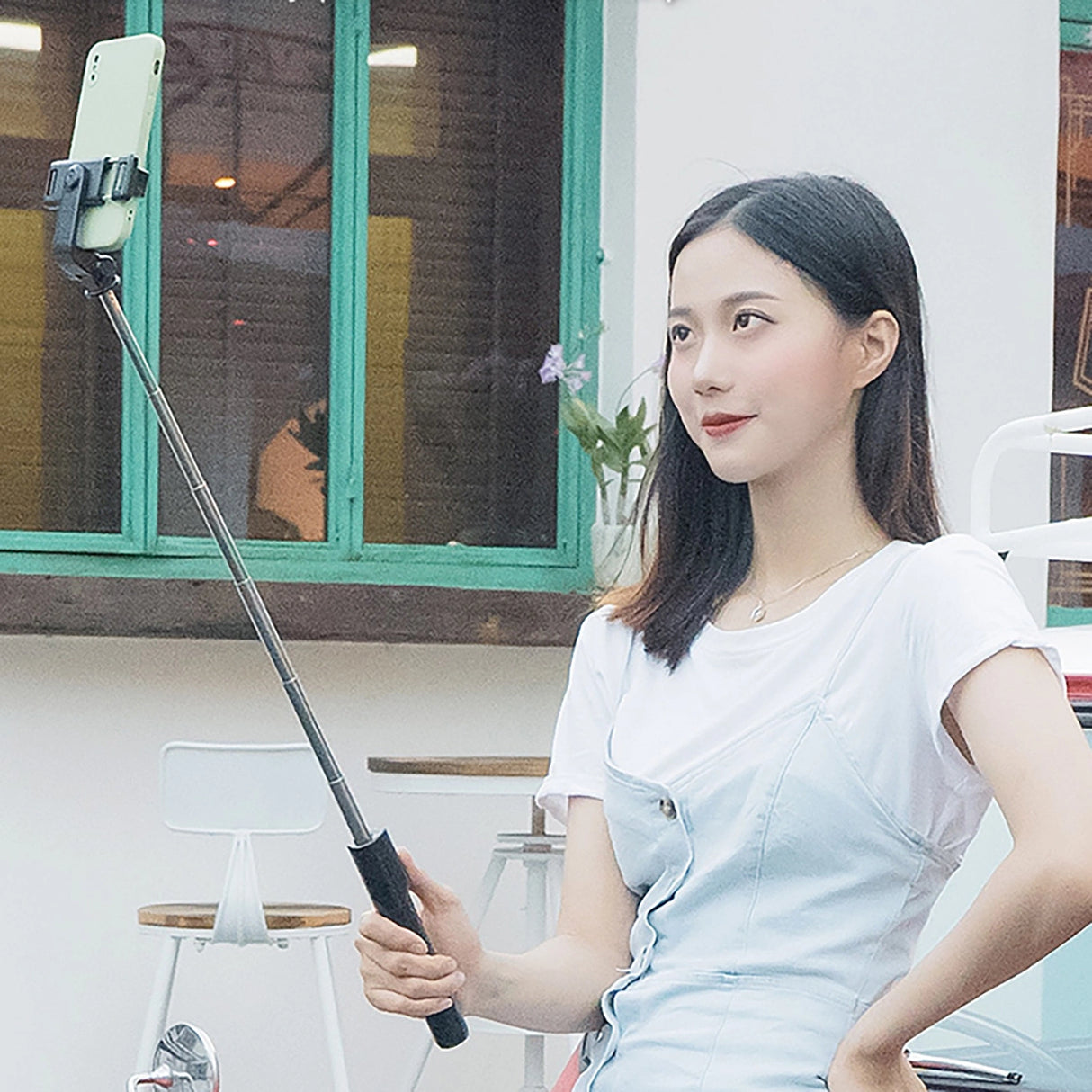 Selfie stick WRY1S teleskopisk stativ 0,7m til telefon - sort