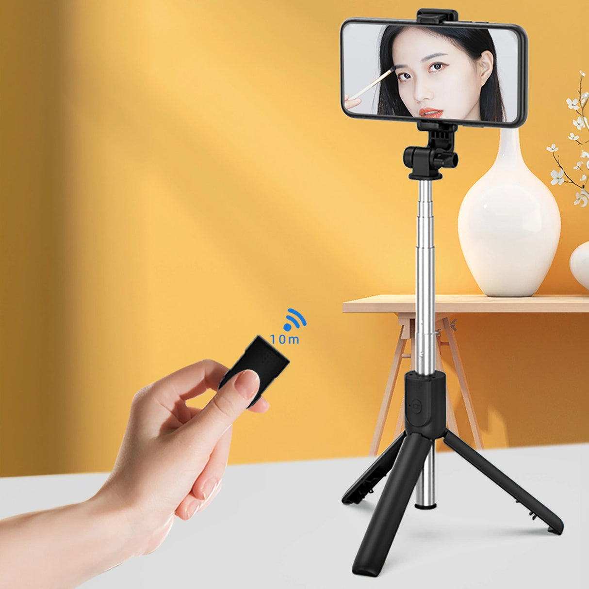 Selfie stick WRY1S teleskopisk stativ 0,7m til telefon - sort