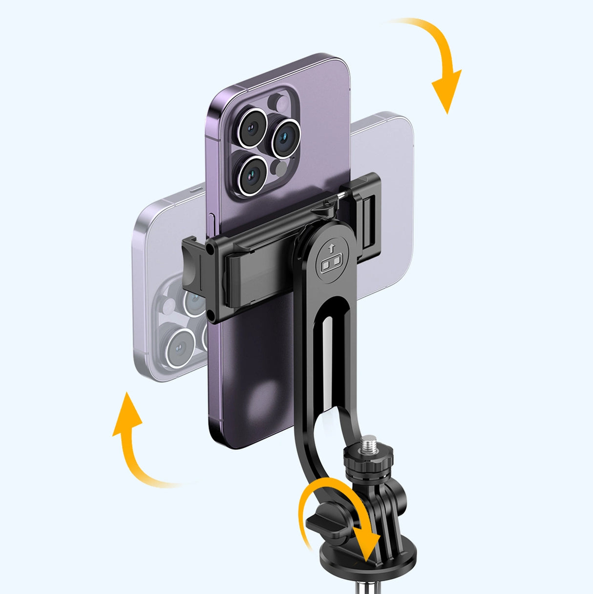 Selfie stick WC1Y3S teleskopisk stativ 1,3 m med telefonholder - sort