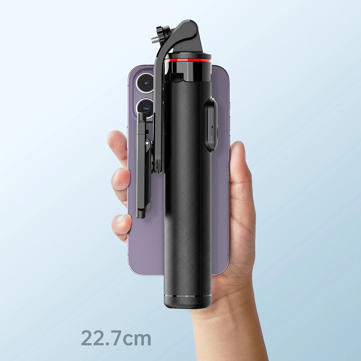 Selfie stick WC1Y3S teleskopisk stativ 1,3 m med telefonholder - sort