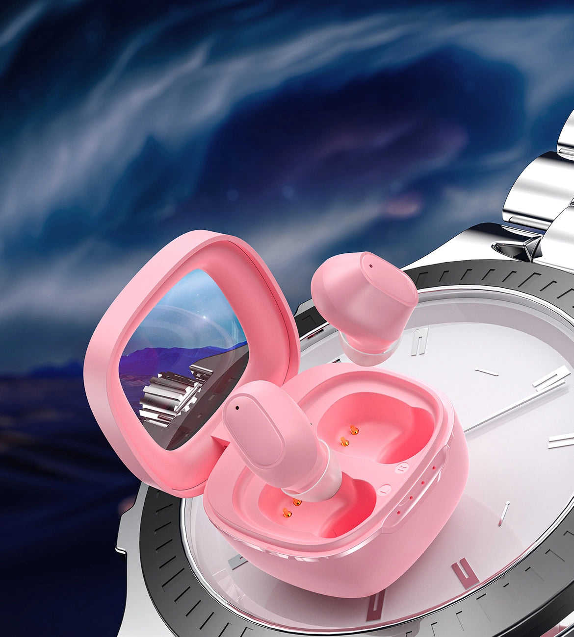 Choetech MEMS trådløse TWS Bluetooth 5.3 hovedtelefoner - lyserød