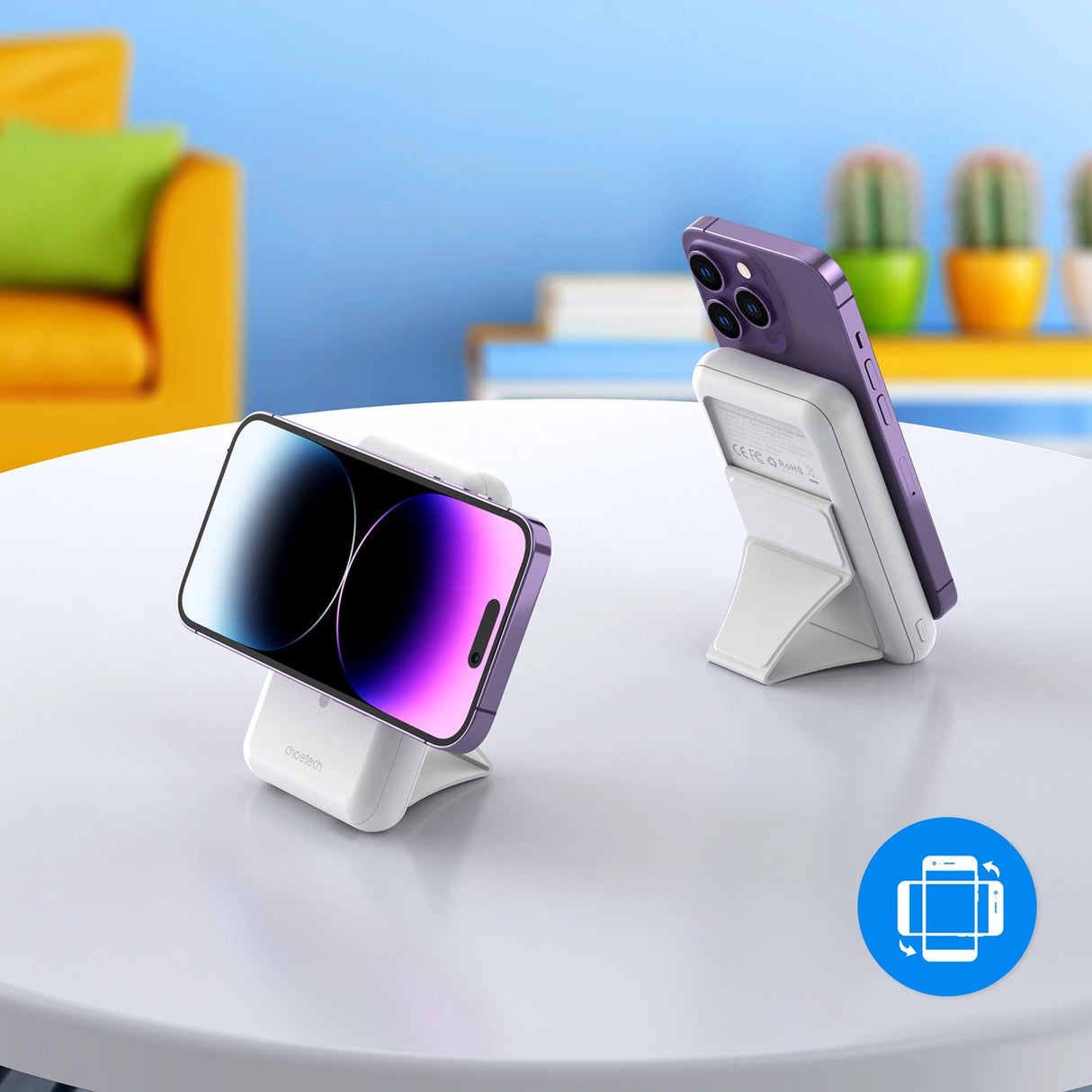 Powerbank Choetech B663 10000mAh 20W MagSafe USB-A / USB-C - white