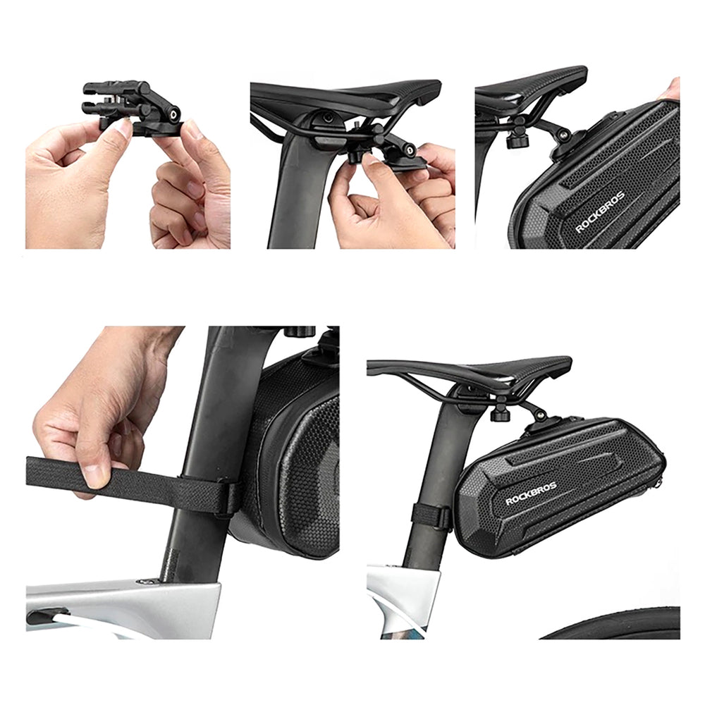 Rockbros B69 cykel sadel taske 1,8 l med let frigivende system - sort