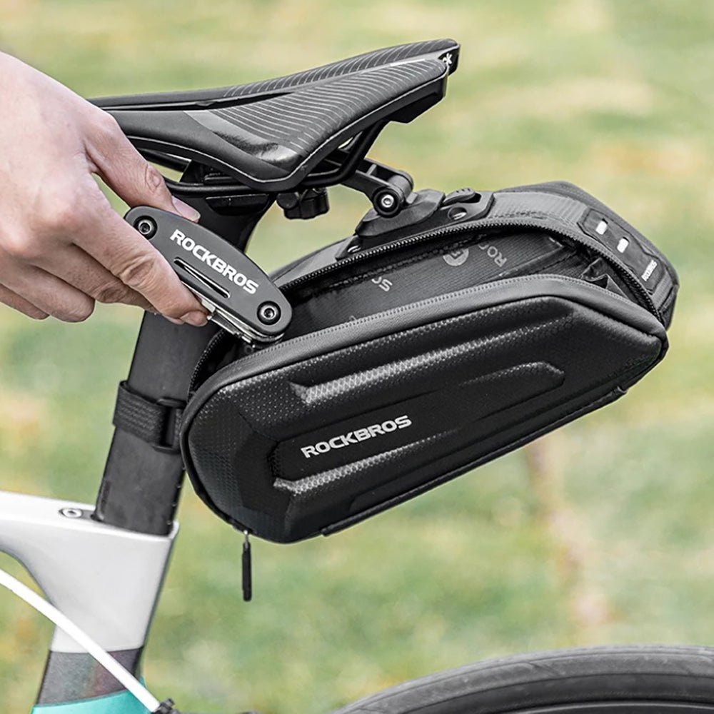 Rockbros B69 cykel sadel taske 1,8 l med let frigivende system - sort