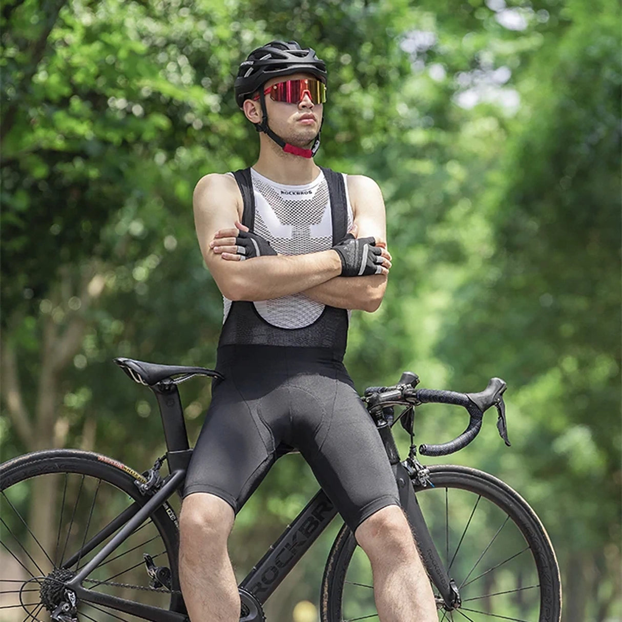 Rockbros RK20022XL short bib shorts with XXL insert - black