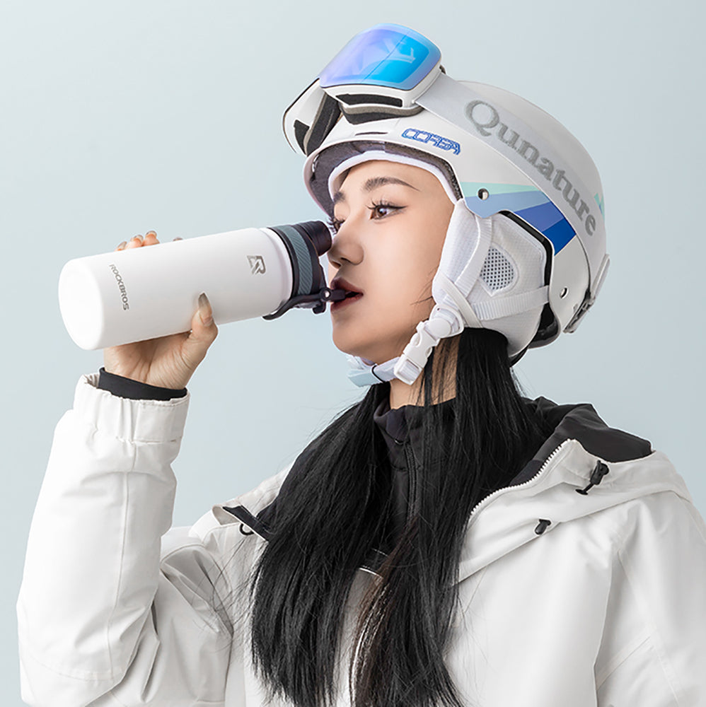 Rockbros 35210029005 termisk cykelflaske til drikkevarer 550 ml - hvid
