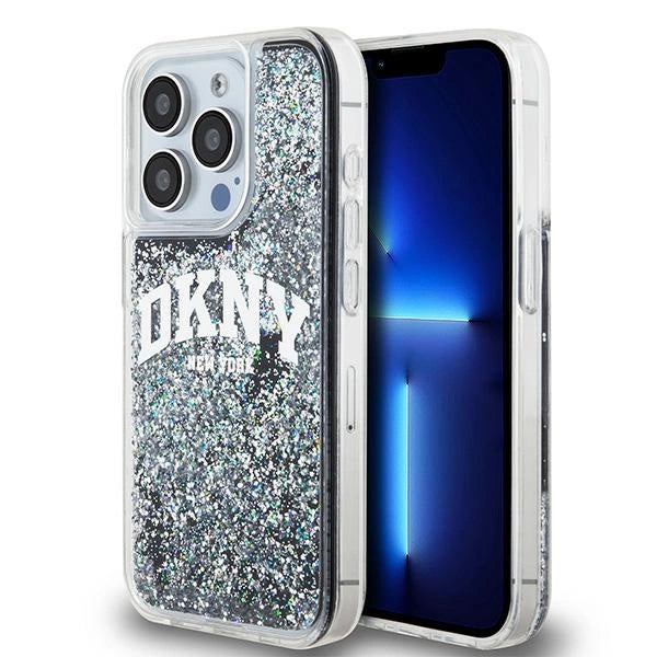 DKNY Liquid Glitter Big Logo iPhone 14 Pro Case - sort