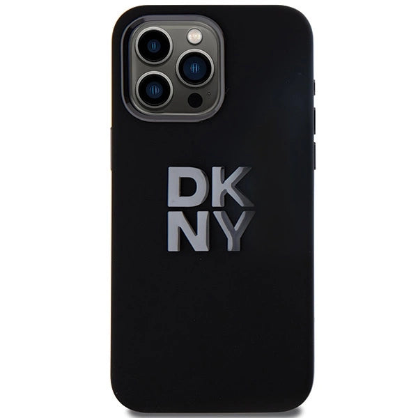 DKNY Liquid Silicone Metal Logo iPhone 15 Pro Case - sort