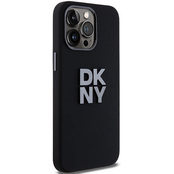 DKNY Liquid Silicone Metal Logo iPhone 15 Pro Case - sort