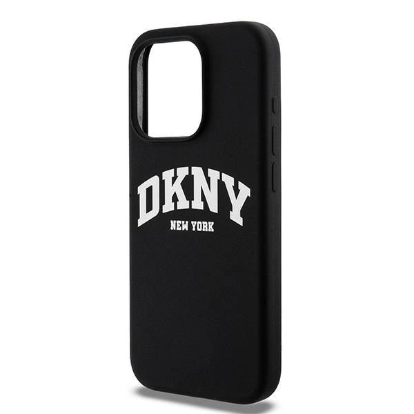 DKNY Liquid Silicone White Printed Logo MagSafe Case til iPhone 13 Pro / 13 - sort