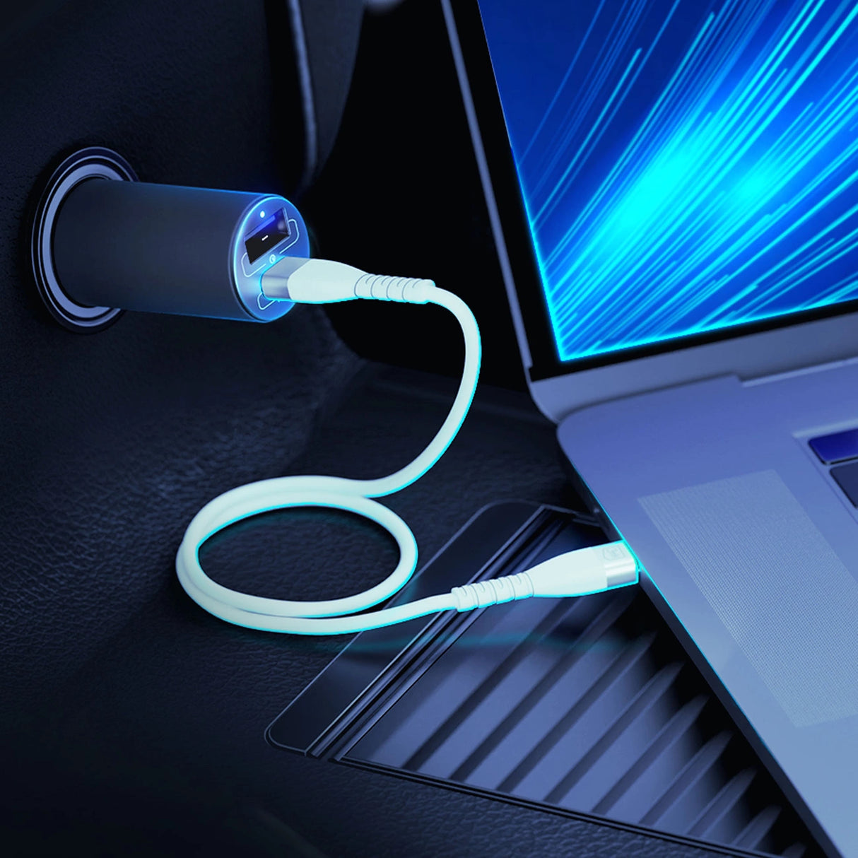 3mk Hyper Car Charger USB-C USB-A 100W - sølv