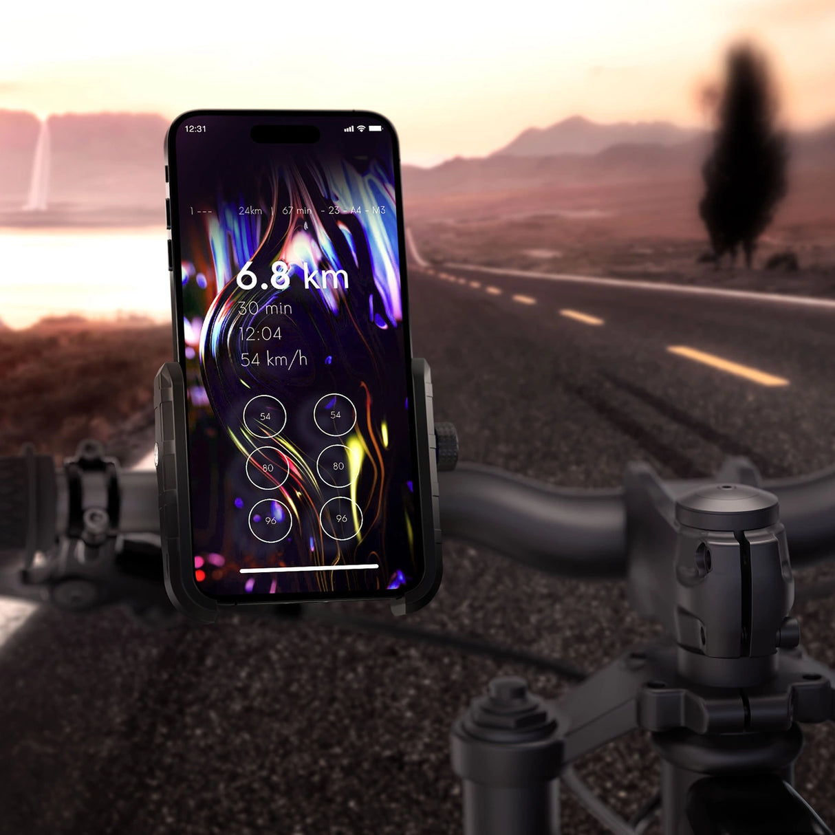 3mk stål cykelholder Hjultelefonholder - sort