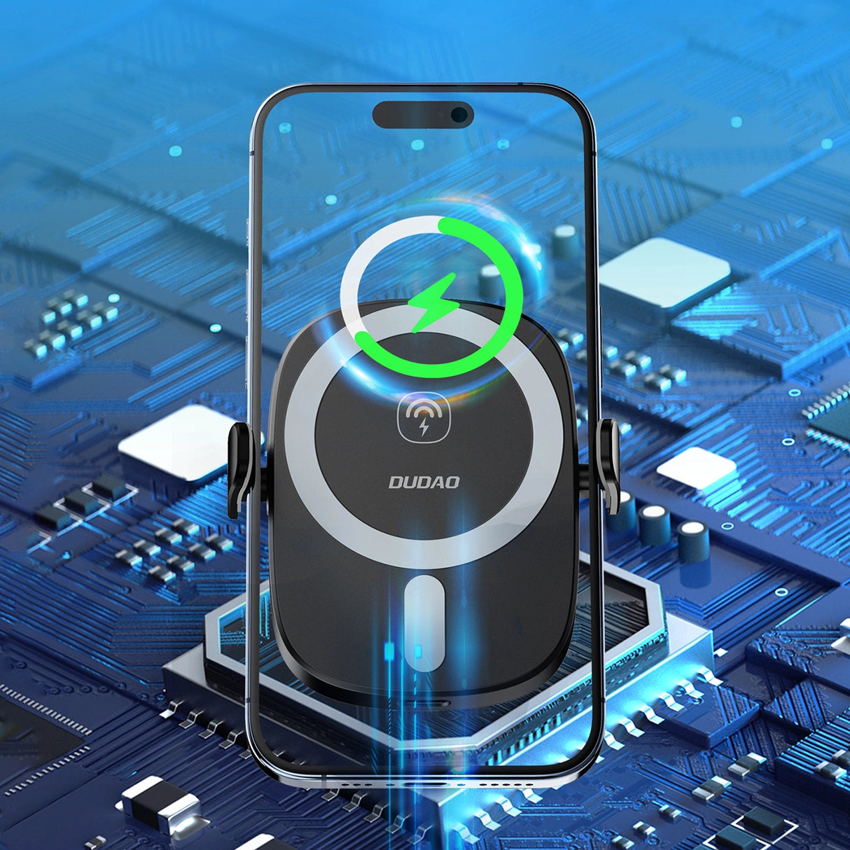 Dudao FW11 biltelefonholder med 15W induktiv oplader til luftventilation/cockpit - sort