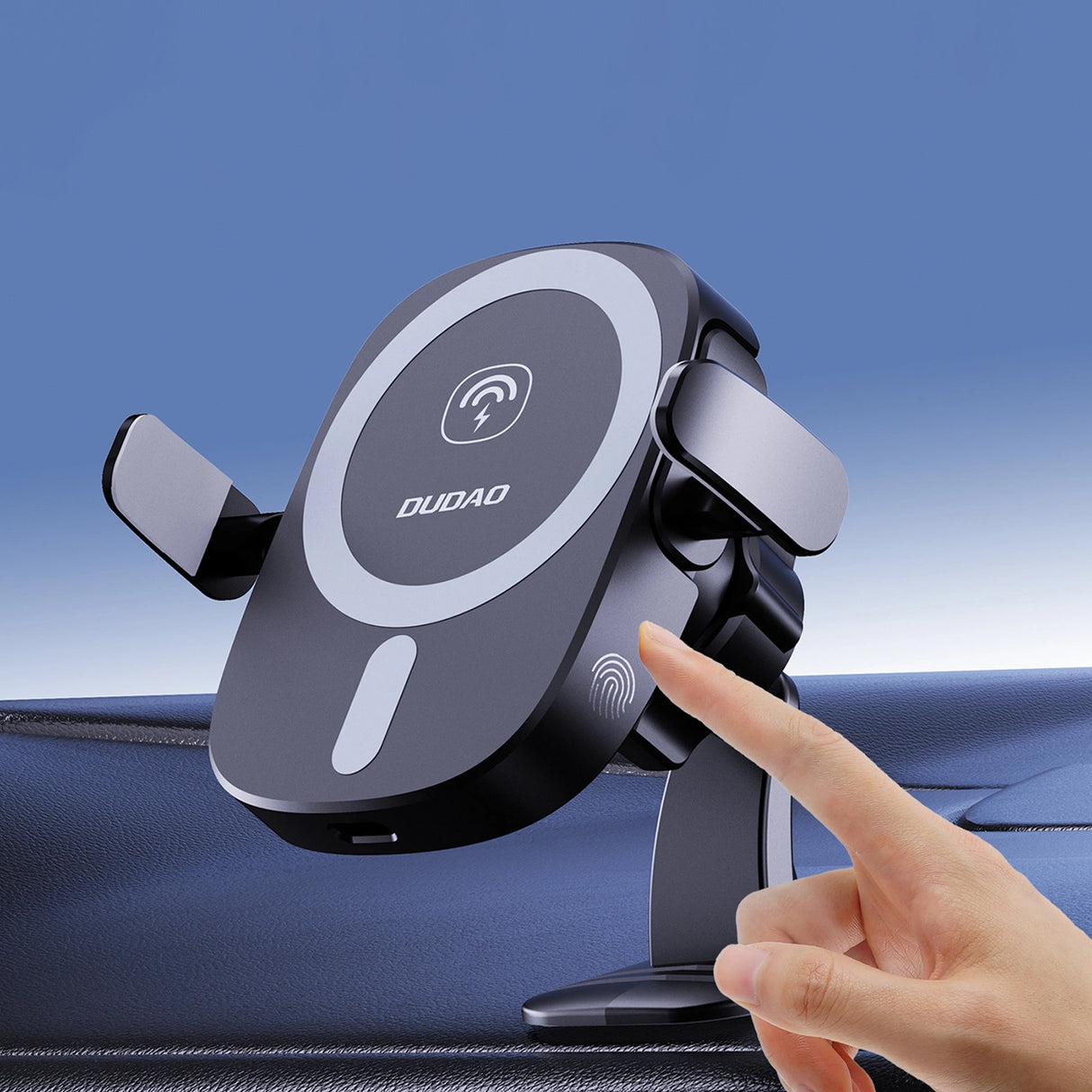 Dudao FW11 biltelefonholder med 15W induktiv oplader til luftventilation/cockpit - sort