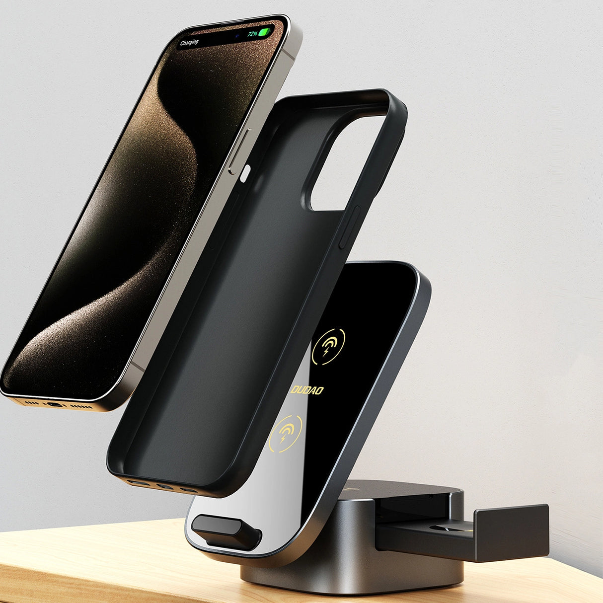 Dudao A11Pro+ 15W 3in1 induktiv oplader til telefon/smartwatch/hovedtelefoner - sort