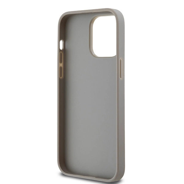 DKNY læder Mono Stripe & Metal Logo-kasse til iPhone 14 Pro - beige