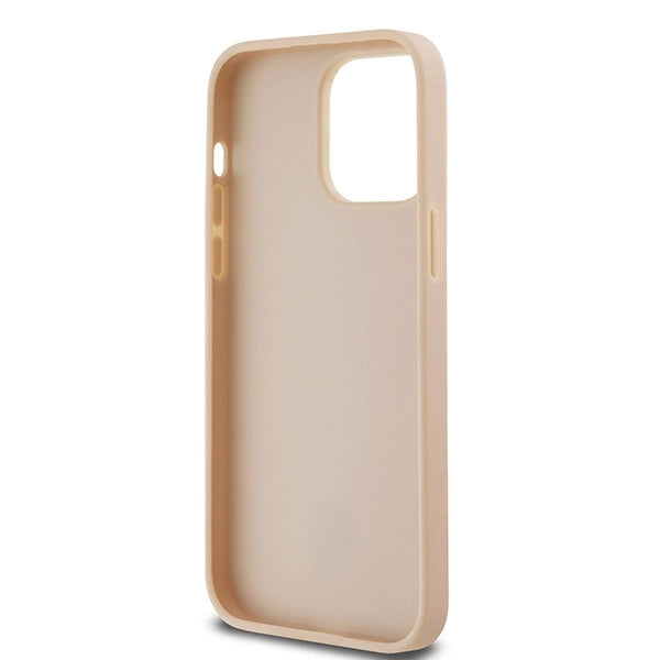 DKNY læder med krydsede mono mønstre og trykte striber til iPhone 14 Pro Max - pink