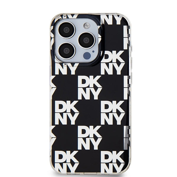 DKNY IML Rækker Mono mønster sag til iPhone 15 Pro - sort