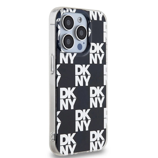 DKNY IML Rækker Mono mønster sag til iPhone 15 Pro Max - sort