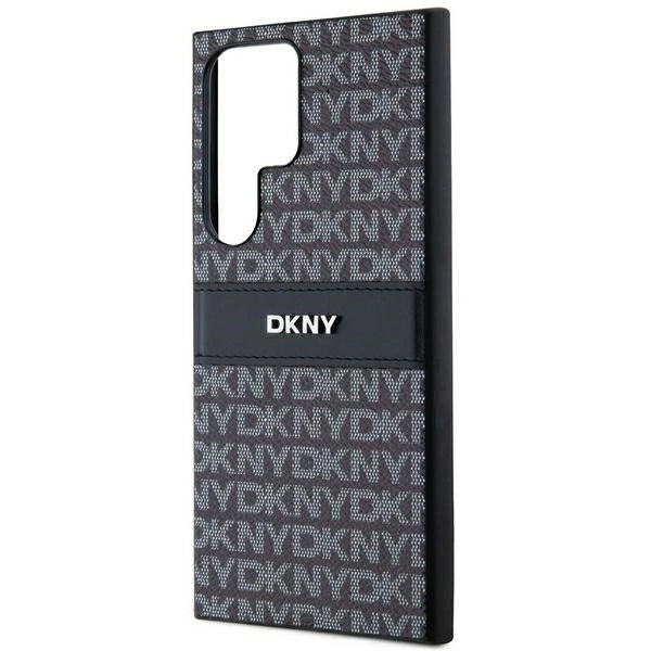 DKNY læder Mono Stripe & Metal Logo case til Samsung Galaxy S24 Ultra - sort