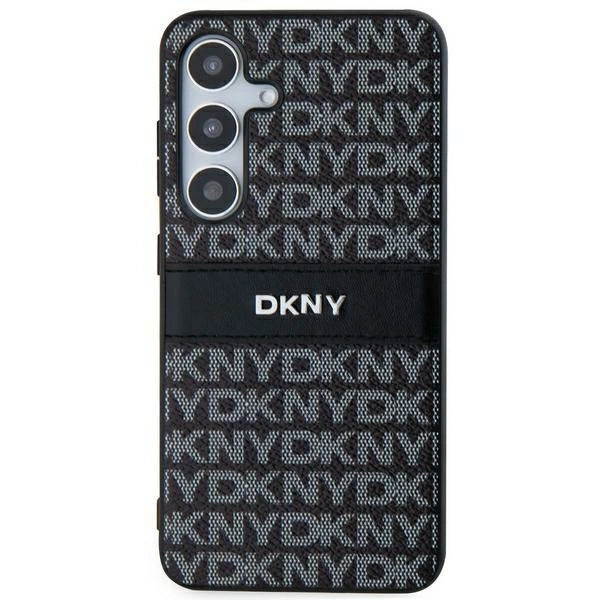 DKNY læder Mono Stripe & Metal Logo case til Samsung Galaxy S24+ - sort