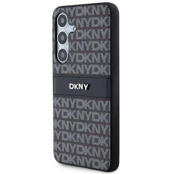 DKNY læder Mono Stripe & Metal Logo case til Samsung Galaxy S24+ - sort