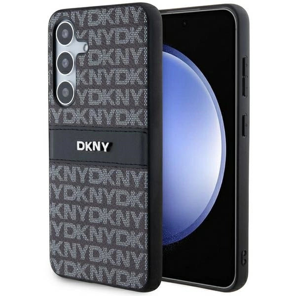 DKNY læder Mono Stripe & Metal Logo case til Samsung Galaxy S24 - sort