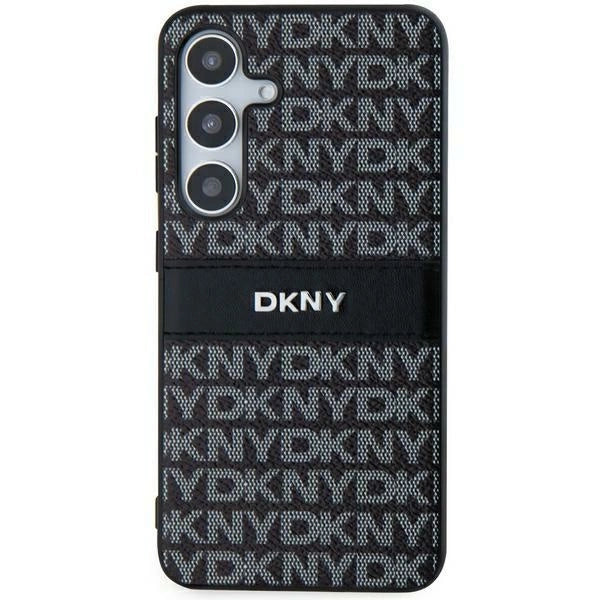 DKNY læder Mono Stripe & Metal Logo case til Samsung Galaxy S24 - sort