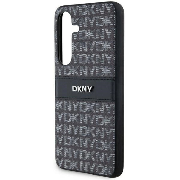 DKNY læder Mono Stripe & Metal Logo case til Samsung Galaxy S24 - sort