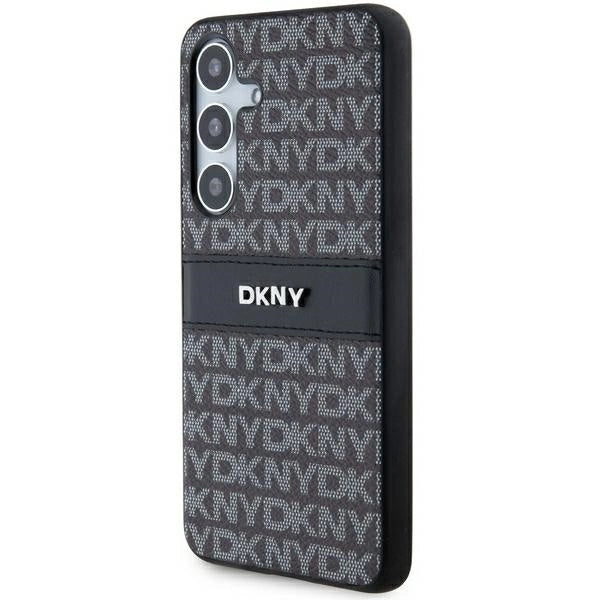 DKNY læder Mono Stripe & Metal Logo case til Samsung Galaxy S24 - sort
