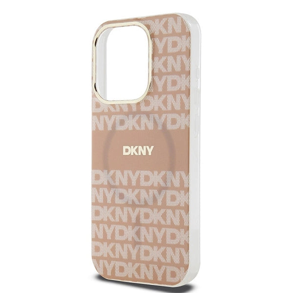 DKNY IML Mono & Stripe MagSafe fodtøj til iPhone 14 Pro - pink