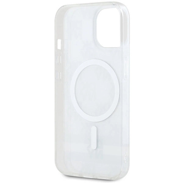 DKNY IML Checkered Mono Pattern & Printed Stripes MagSafe-kasse til iPhone 15 / 14 / 13 - beige