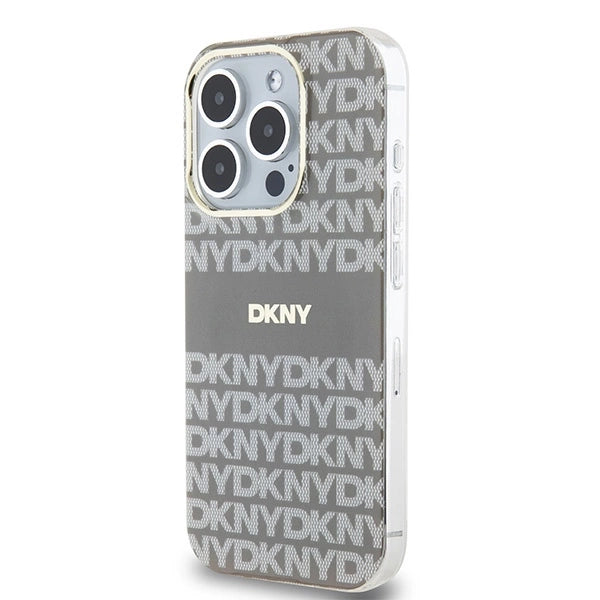 DKNY IML Mono & Stripe MagSafe-kasse til iPhone 15 Pro - beige