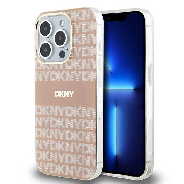 DKNY IML Mono & Stripe MagSafe fodtøj til iPhone 15 Pro - pink