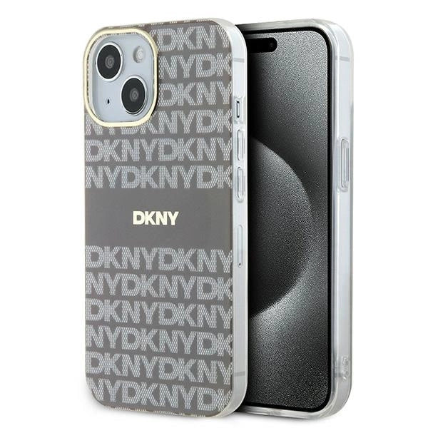 DKNY IML Mono & Stripe MagSafe-kasse til iPhone 15 / 14 / 13 - beige
